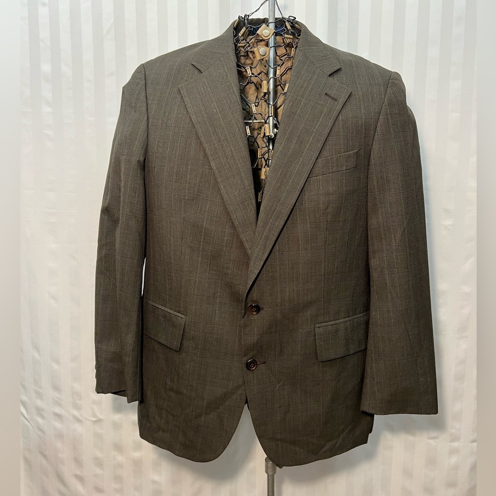 Vintage Chaps Ralph Lauren Men’s Jacket Blazer Size 43R Brown Plaid Wool